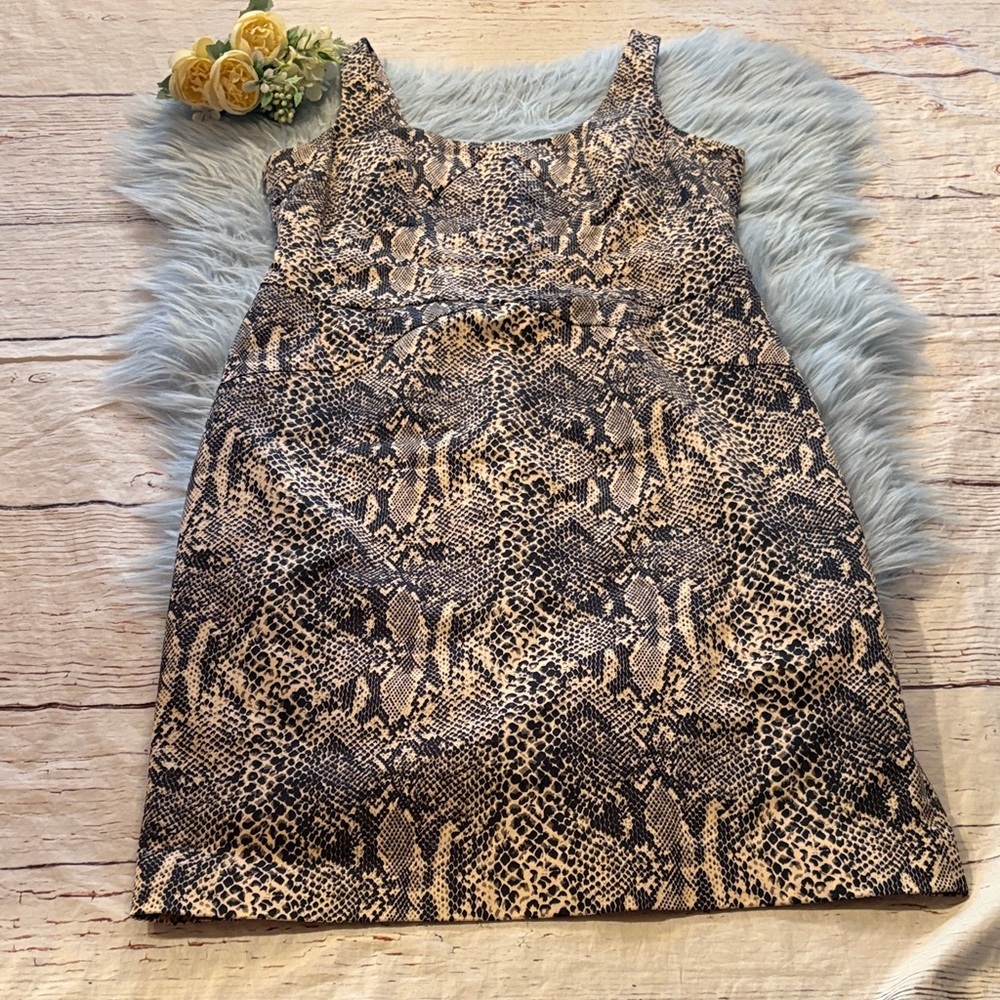 Michael Michael Kors Seamed Snake Bare Print Sleeveless Dress sz 6